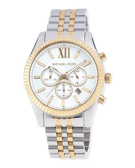 michael kors chronograph silber gold|michael kors chronograph ladies watch.